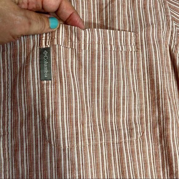 Columbia Short Sleeve Striped Button Down Shirt - Picture 7 of 15